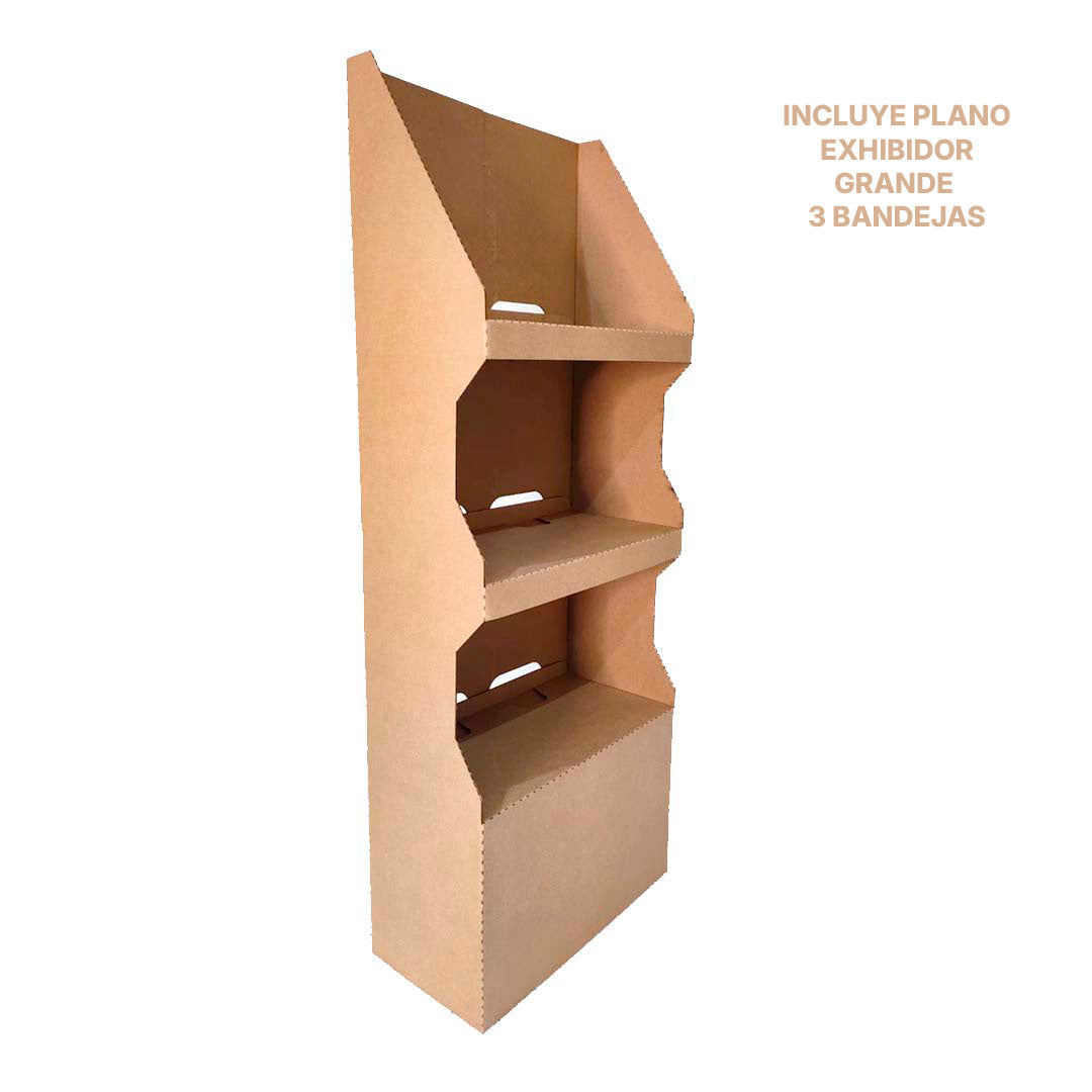 plantilla exhibidor plegable de carton